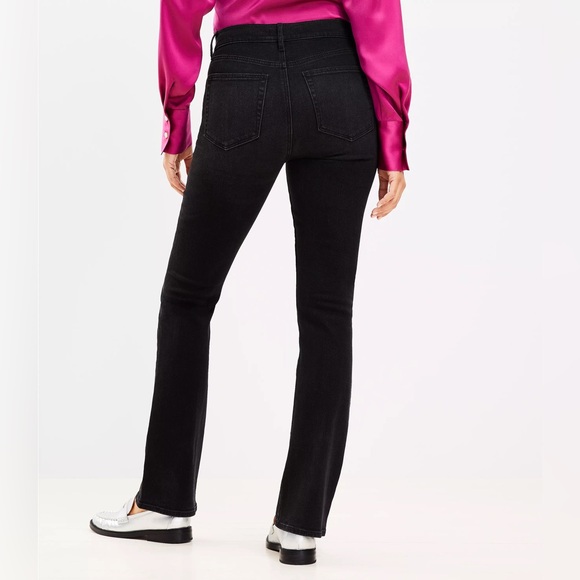 LOFT Petite Mid Rise Curvy Bootcut Jeans in Washed Black - Picture 3 of 3